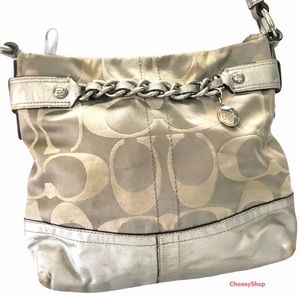Coach Bag Signature Chain Convertible Crossbody Bag K1149 F18862 Platinum Pewter